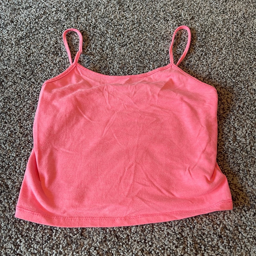 Pink cropped tank top